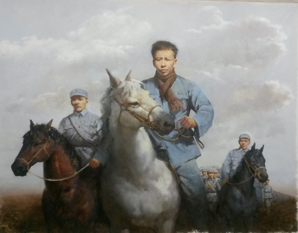 关金国油画《刘少奇在盐城》