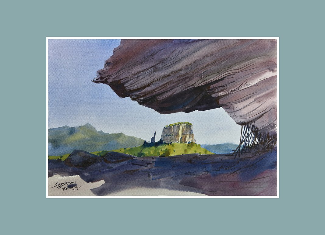 宋端水彩《顶天立地》