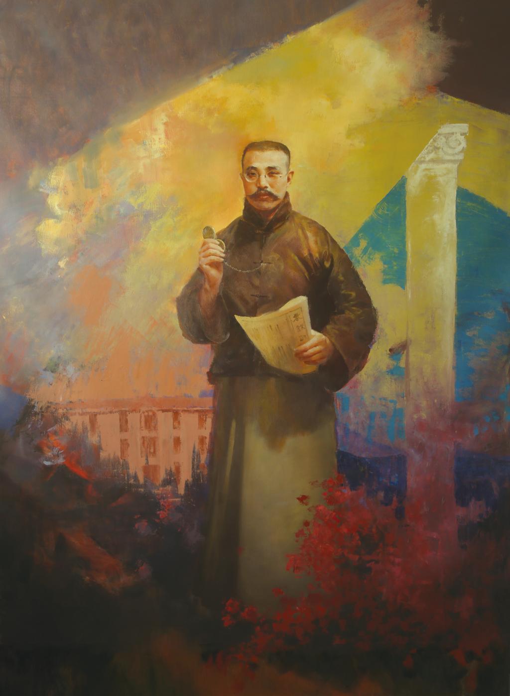 关金国油画《血色黎明》